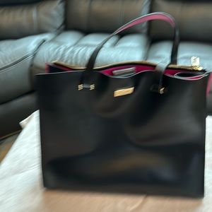 Black/Pink Tote.  14x12x5